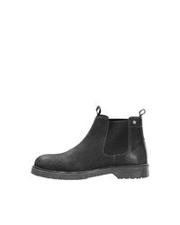 dunkelgraue Chelsea Boots aus Leder von Jack & Jones