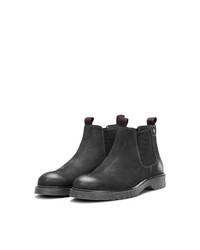 dunkelgraue Chelsea Boots aus Leder von Jack & Jones