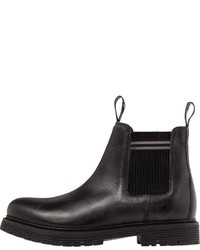 dunkelgraue Chelsea Boots aus Leder von Tommy Jeans