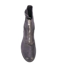 dunkelgraue Chelsea Boots aus Leder von Guidi