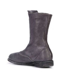 dunkelgraue Chelsea Boots aus Leder von Guidi