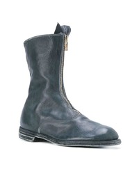 dunkelgraue Chelsea Boots aus Leder von Guidi