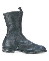 dunkelgraue Chelsea Boots aus Leder von Guidi