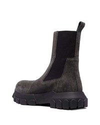 dunkelgraue Chelsea Boots aus Wildleder von Rick Owens