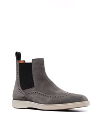 dunkelgraue Chelsea Boots aus Wildleder von Santoni