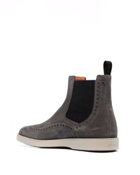 dunkelgraue Chelsea Boots aus Wildleder von Santoni