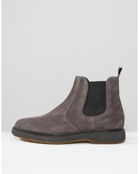 dunkelgraue Chelsea Boots aus Wildleder von Asos