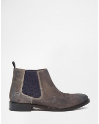 dunkelgraue Chelsea Boots aus Wildleder von Base London