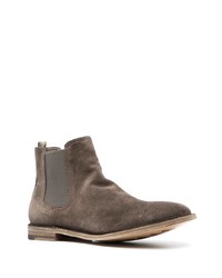 dunkelgraue Chelsea Boots aus Wildleder von Officine Creative