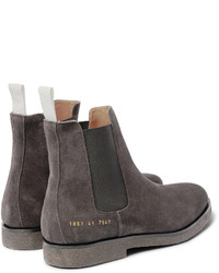 dunkelgraue Chelsea Boots aus Wildleder von Common Projects