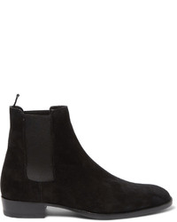 dunkelgraue Chelsea Boots aus Wildleder von Saint Laurent