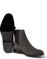 dunkelgraue Chelsea Boots aus Wildleder von Balenciaga