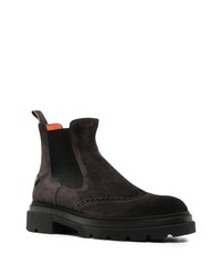 dunkelgraue Chelsea Boots aus Wildleder von Santoni