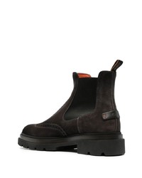 dunkelgraue Chelsea Boots aus Wildleder von Santoni