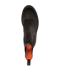 dunkelgraue Chelsea Boots aus Wildleder von Santoni