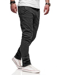 dunkelgraue Chinohose von behype