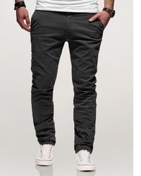 dunkelgraue Chinohose von behype