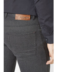 dunkelgraue Chinohose von Redpoint modische wool touch Stretch 5-Pocket »Barrie«