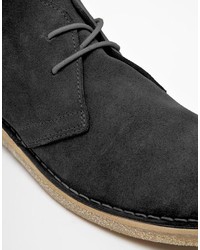 dunkelgraue Chukka-Stiefel aus Wildleder von Asos