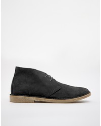 dunkelgraue Chukka-Stiefel aus Wildleder von Asos