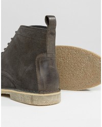 dunkelgraue Chukka-Stiefel aus Wildleder von Asos