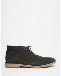 dunkelgraue Chukka-Stiefel aus Wildleder von Asos