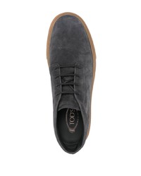 dunkelgraue Chukka-Stiefel aus Wildleder von Tod's