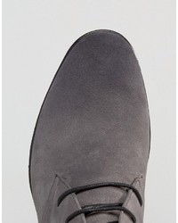 dunkelgraue Chukka-Stiefel aus Wildleder von Asos