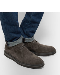 dunkelgraue Chukka-Stiefel aus Wildleder von Tod's