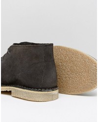 dunkelgraue Chukka-Stiefel aus Wildleder von Asos