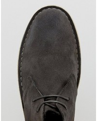 dunkelgraue Chukka-Stiefel aus Wildleder von Asos