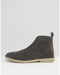 dunkelgraue Chukka-Stiefel aus Wildleder von Asos