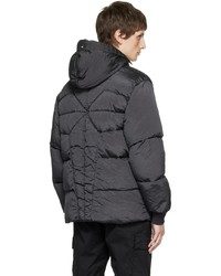 dunkelgraue Daunenjacke von Stone Island