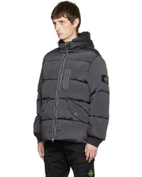 dunkelgraue Daunenjacke von Stone Island