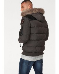 dunkelgraue Daunenjacke von Cipo & Baxx