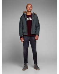 dunkelgraue Daunenjacke von Jack & Jones