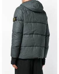 dunkelgraue Daunenjacke von Stone Island