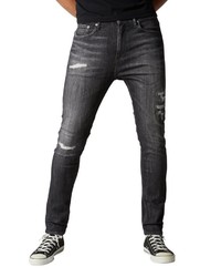 dunkelgraue enge Jeans mit Destroyed-Effekten von Calvin Klein