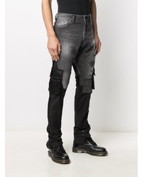 dunkelgraue enge Jeans mit Destroyed-Effekten von Greg Lauren X Paul & Shark