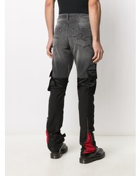 dunkelgraue enge Jeans mit Destroyed-Effekten von Greg Lauren X Paul & Shark