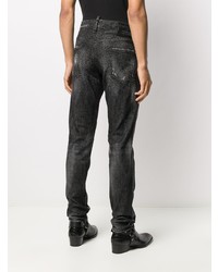 dunkelgraue enge Jeans mit Destroyed-Effekten von DSQUARED2