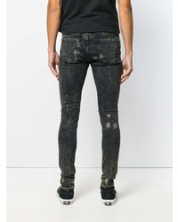 dunkelgraue enge Jeans mit Destroyed-Effekten von Represent
