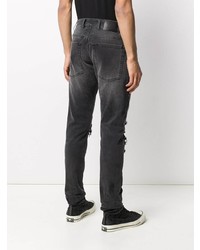 dunkelgraue enge Jeans mit Destroyed-Effekten von Represent