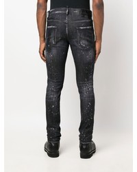 dunkelgraue enge Jeans mit Destroyed-Effekten von DSQUARED2