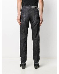 dunkelgraue enge Jeans mit Destroyed-Effekten von DSQUARED2