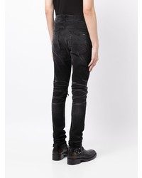 dunkelgraue enge Jeans mit Destroyed-Effekten von Amiri