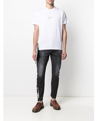 dunkelgraue enge Jeans mit Destroyed-Effekten von DSQUARED2