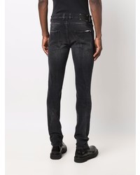 dunkelgraue enge Jeans mit Destroyed-Effekten von Les Hommes