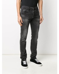 dunkelgraue enge Jeans mit Destroyed-Effekten von Philipp Plein