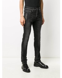 dunkelgraue enge Jeans mit Destroyed-Effekten von Les Hommes